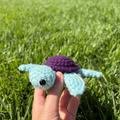 a small crocheted sea turtle 